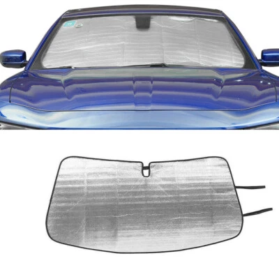 Fit Dodge Charger 2015+ Front Windshield Sunshade Heat Shield Sun Foldable Visor Foto 1 de 4