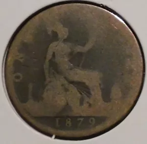 British Penny - 1879 (Worn) - Victoria Young Head [513] - Picture 1 of 2