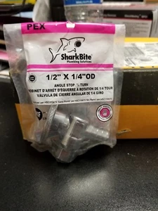Sharkbite 1/2"×1/4" OD Angle Stop 1/4 Turn 23056LF NEW  - Picture 1 of 1
