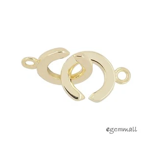 Gancho redondo entrelazado en oro plata esterlina de 1 hebra y cierre para ojos #99596 - Imagen 1 de 1