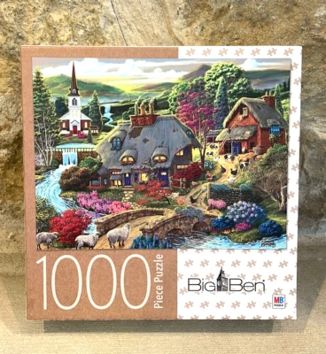 NEW Country Cottage 1000 piece puzzle Big Ben Milton Bradley Hasbro SEALED - Image 1 of 4