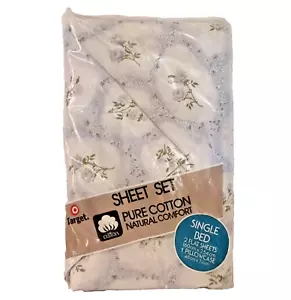 Par de sábanas individuales vintage Target y 1 funda de almohada de algodón nueva en paquete - Imagen 1 de 8