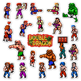 Double Dragon Stickers Nintendo NES Pixel Art 21 Sticker Pack