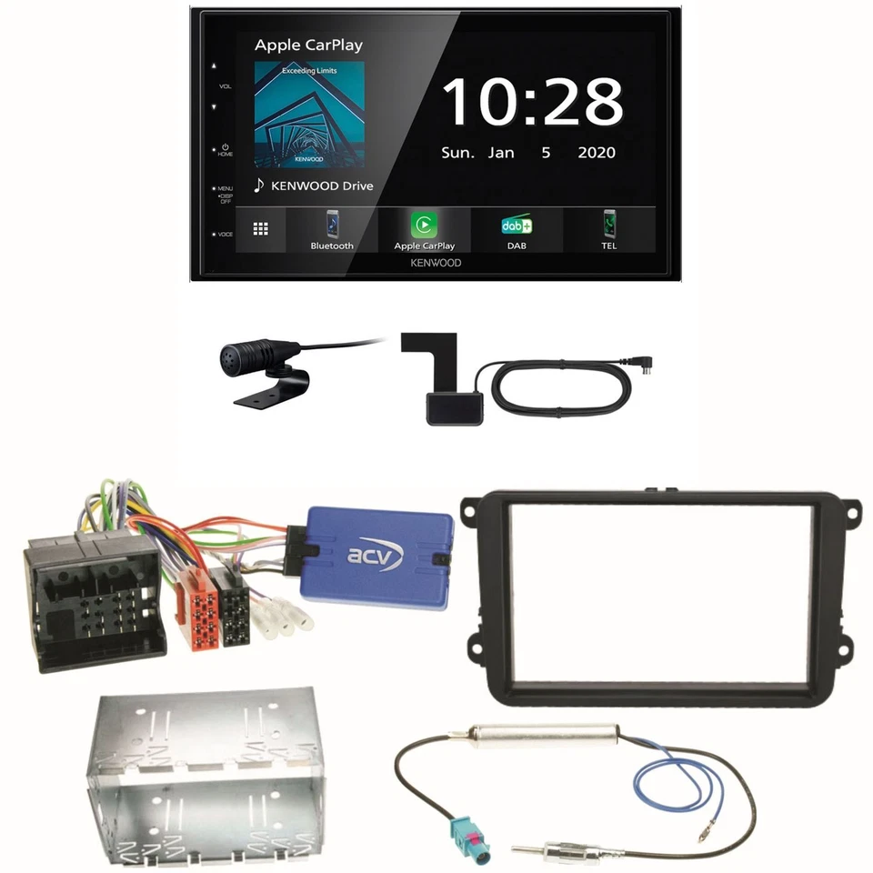 Kenwood DMX5020DABS Android Auto Einbauset für Golf 5 6 Passat 3C B7 Touran - Bild 1 von 1