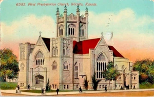 1912 First Presbyterian Church Wichita Kansas postcard a81 - Picture 1 of 2