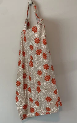 Capa de enfermagem Bebe au Lait pura e simples decote ajustável bronzeado laranja flores - Imagem 1 de 4