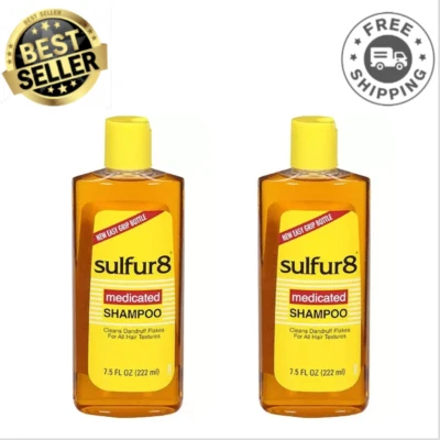 (2 упаковки) Sulfur8 очищающий шампунь 7 унций. Смягчение, для всех типов волос, нулевая пена - Изображение 1 из 4