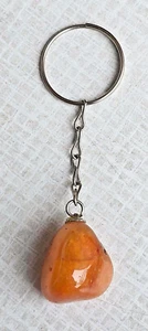 SCHLÜSSELANHÄNGER MIT EDELSTEIN - ca. 8,5 cm lang - hellbraun - Bild 1 von 2