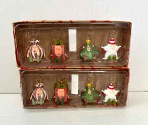 Department 56 Christmas Kringles Placecard Holders 4 Different Designs Set of 8 - Picture 1 of 3