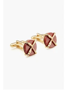 Valentino Garavani Men’s Goldtone & Stone Cufflinks NIB - Picture 1 of 9