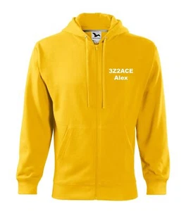 Insignia de radioaficionado y nombre sudadera decorada con bordado amarillo - Imagen 1 de 5