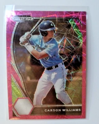 Carson Williams 2021 Panini Prizm Pink Velocity Refractor Rookie #PDP28 Rays RC - Image 1 of 2