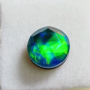 Excellent 3.60 Ct Round Cut Black Silk Fire Opal Certified Loose Gemstone AA+++ - Picture 1 of 12