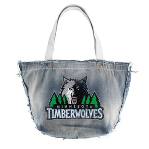 MINNESOTA TIMBERWOLVES Officially Licensed Vintage Denim Tote Bag Purse - NEW! - Picture 1 of 1