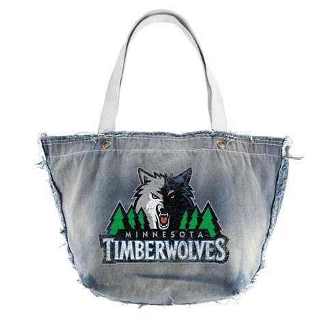 MINNESOTA TIMBERWOLVES Officially Licensed Vintage Denim Tote Bag Purse - NEW! Cover