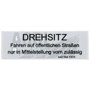 Aufkleber Drehsitz alte Ausführung für Unimog Trac 1100 1300 1500 - Bild 1 von 1