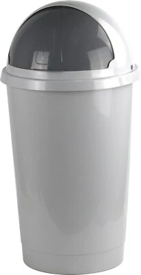 50L Plastic Bullet Bin Rubbish Waste Bins Kitchen Dustbin Flap Lid - Image 1 of 3