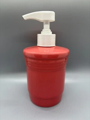 Fiesta Soap or Lotion Dispenser in Flamingo | Fiestaware Pink Hand Pump Dish - Image 1 of 4