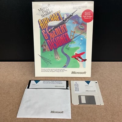 Microsoft Flight Simulator Aircraft & Scenery Designer Big Box PC 1990 - Image 1 of 4