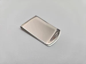 Sterling Silver Money Clip Plain Wide Closed Back Made in Italy 1 X 1 3/4 inch - Picture 1 of 7