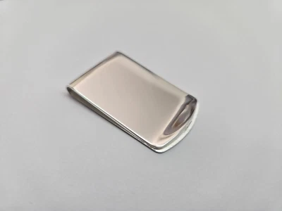 Sterling Silver Money Clip Plain Wide Closed Back Made in Italy 1 X 1 3/4 inch - Image 1 of 4