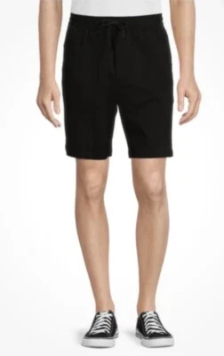 Pantalones Cortos George Para Hombre 7” Sobre la Rodilla Tejido Sarga Suave Pull On Negros 2XL 44-46 Foto 1 de 4