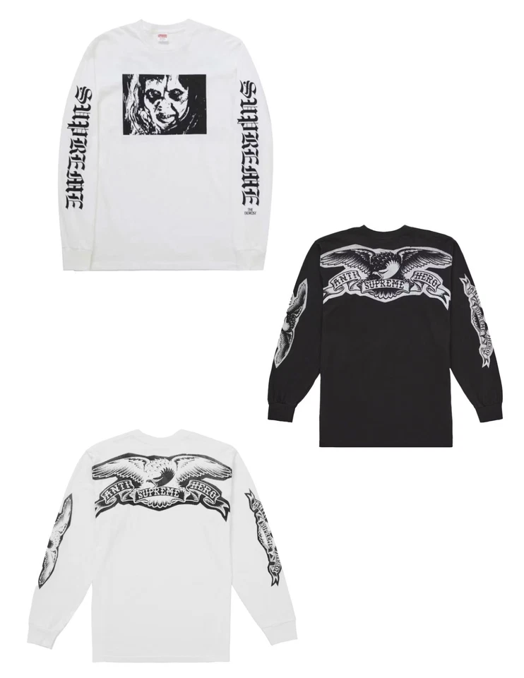 Supreme The Exorcist Mother ANTIHERO Eagle L/S Tee White Black Sz M/L - Image 1 of 1