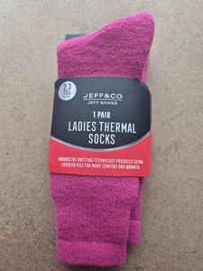 Jeff & Co. Jeff Banks. 1 Paar 2,3 Tog Damen rosa Thermo Socken - UK 4 - 7. - Bild 1 von 5