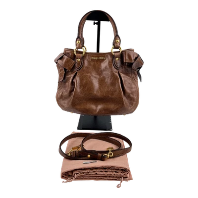 Miu Miu Bolso de Mano Bolso Bandolera Cuero Marrón De Colección Usado Foto 1 de 4