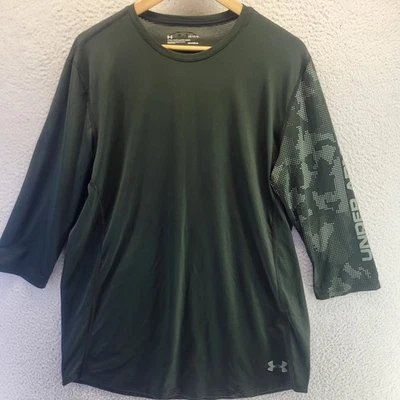 Under Armour Compression Shirt Mens Large Green Camo UA Long Sleeve Pullover - Image 1 of 4