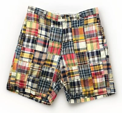 Pantalones cortos Brooks Brothers 346 para hombre Madras retazos cuadros golf preppy 8"" 34 Foto 1 de 4
