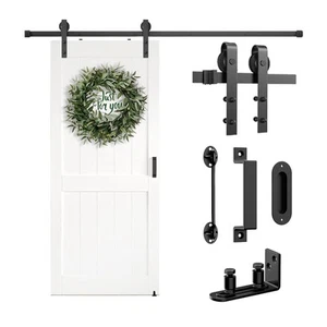 Barn Door Hardware Kit 6.6FT Heavy Duty Sliding Door Track Kit with Floor Gui... - Picture 1 of 8