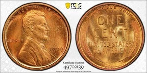 1909 VDB Lincoln Wheat Cent 1c PCGS MS64RB Gold Shield & True View! - Picture 1 of 3