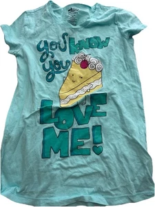 GIRLS OLD NAVY GRAPHIC T-SHIRT-SIZE XL-14-TURQUOISE-PIE - Picture 1 of 1