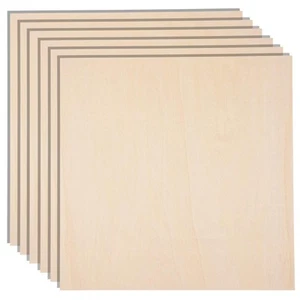 24 Pack 12 x 12 x 1/4 Inch-6mm Thick Basswood Sheets for Crafts Unfinished Pl... - Picture 1 of 7
