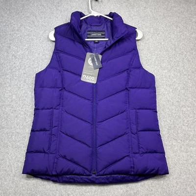 Chaleco de plumón Lands End para mujer pequeño púrpura HyperDry 600 relleno acolchado cálido Foto 1 de 4