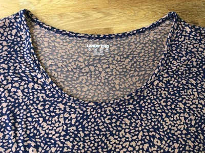 LANDS' END - Damen T-Shirt Kurzarm Plus-Size 2X (52/54) blau-braun - Bild 1 von 3