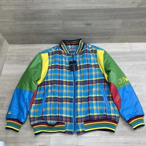 Crown By Schott NYC Multicolor Leather Wool Bomber Jacket - 4XL Read Description - Bild 1 von 24