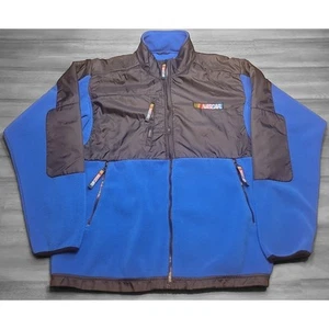 VTG Mens Essex Nascar Fleece Jacket Full Zip Front Pockets Blue Black Large - Picture 1 of 13