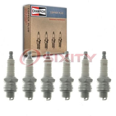 6 pc Champion Copper Plus Spark Plugs for 1942-1948 Pontiac Torpedo 3.9L L6 kg - Image 1 of 4