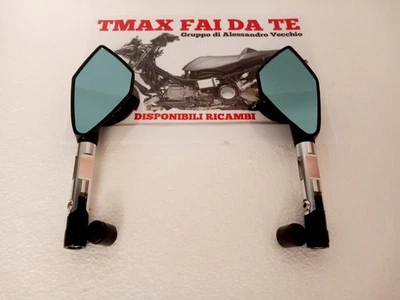 SPECCHI SPECCHIETTI MANUBRIO YAMAHA  TMAX 500 2008 2009 2010 2011 ARGENTO - Imagen 1 de 4