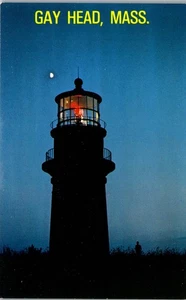 Vintage Massachusetts MA Postcard Gay Head LightHouse Light House Aquinnah Moon - Picture 1 of 3