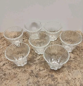 Set Of 7 Fancy Glass Dessert Cups 3 Inches Tall Each - Picture 1 of 7