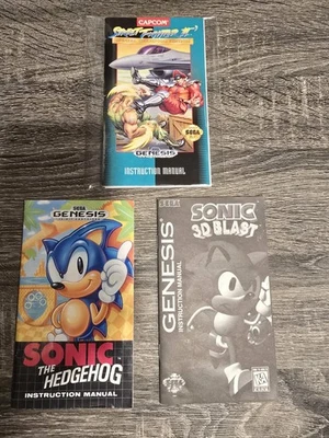 Sonic 3D Blast, Street Fighter 2, and Sonic The Hedgehog - Manuals Only - Image 1 of 4