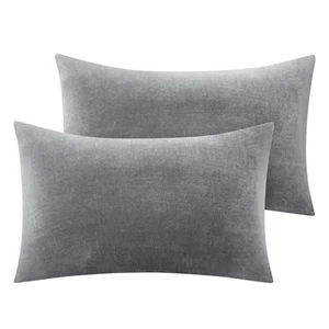 Flannel Pillowcases Standard Set of 2, Super Soft Fleece Pillow Case Cover wi... - Picture 1 of 9