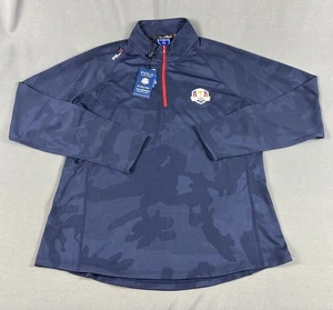 RLX Golf Pullover Ryder Cup Ralph Lauren Womens USA Camo 1/4 Zip Blue Large $125 - Picture 1 of 5