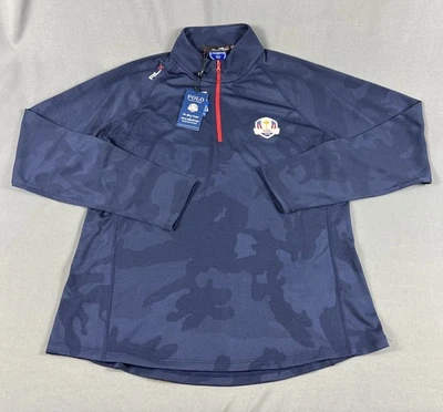 RLX Golf Pullover Ryder Cup Ralph Lauren Womens USA Camo 1/4 Zip Blue Large $125 - Image 1 of 4