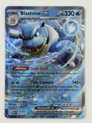 Blastoise ex 009/165 Sv2a: Pokemon Card 151 Holo (Japanese) - Image 1 of 2