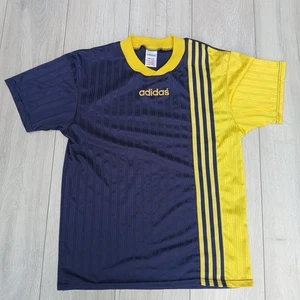 Vintage Adidas Football Shirt - Rare 90s Style - Navy & Yellow - Men's Medium - Picture 1 of 11