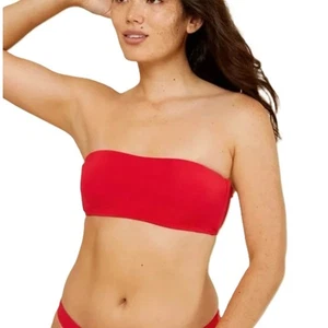 Top de bikini Andie Swim rojo The Rio Bandeau - Imagen 1 de 7